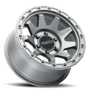 Method Race Wheels 317-HD | Titanium Finish Off-Road Wheel Angled view of Method Race Wheels 317-HD Titanium alloy wheel for 4x4 and off-road vehicles