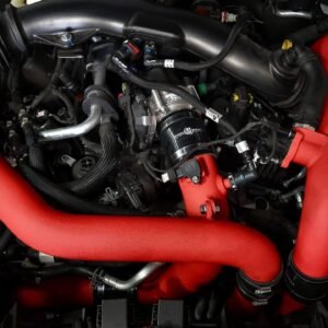 Process West red intercooler piping kit installed on Next Gen Ford Ranger Raptor engine