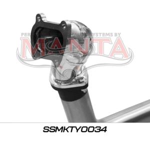 Manta stainless steel dump pipe close-up for Toyota Landcruiser HDJ100 4.2L Turbo Diesel Wagon