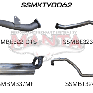 Manta Performance Exhaust System with Hotdog Resonator for Toyota Landcruiser HZJ105 DTS Turbo 3-inch Turbo Back