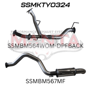 Manta Exhaust System for Toyota LandCruiser with Rear Muffler and Polished Tip