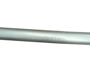 Straight exhaust pipe section with flanged ends and smooth mandrel bend