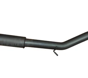 Black mandrel-bent exhaust pipe with resonator and mounting brackets by Outback Exhausts