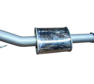 3-inch stainless steel exhaust pipe with polished muffler and mounting hangers for Nissan Navara D40