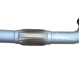 3-inch exhaust flex pipe section with mandrel bends and flanged ends for Toyota LandCruiser aftermarket system