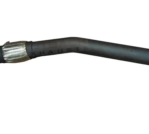 Black coated front pipe with flex joint for Toyota LandCruiser 200 Series VDJ200 turbo-back exhaust.