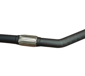 Black coated front pipe with stainless flex joint for Toyota LandCruiser 200 Series VDJ200.