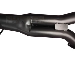 Black coated Y-pipe section for Toyota LandCruiser 200 Series VDJ200 turbo-back exhaust system.
