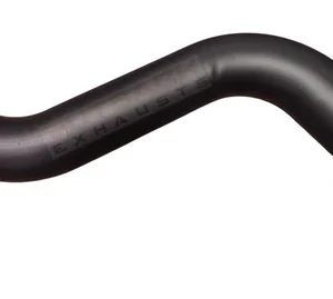 Black coated mandrel-bent exhaust pipe section for Toyota LandCruiser 200 Series VDJ200.