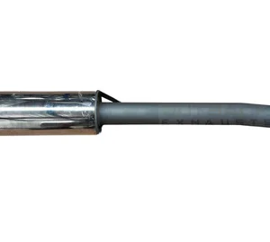 Outback Exhausts black-coated exhaust pipe with attached stainless steel muffler