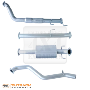 Complete 3-inch exhaust system kit for Toyota Hilux KUN16R/KUN25R/KUN26R 3.0L D4D including dump pipe, muffler and tail sections